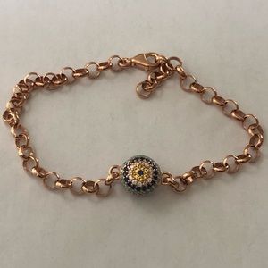 🧿925 Silver bracelet blue evileye cubic zirconia cz stones